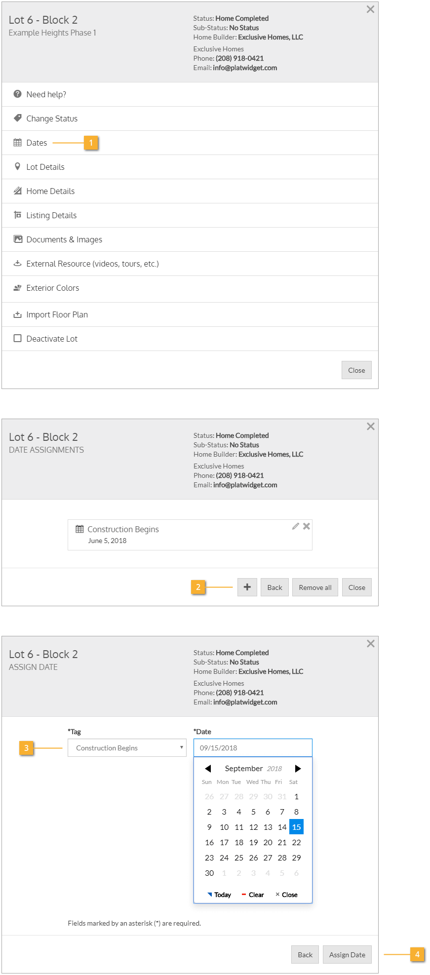 Assigning and Viewing Dates