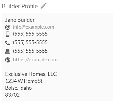 6. Builder Profile Information