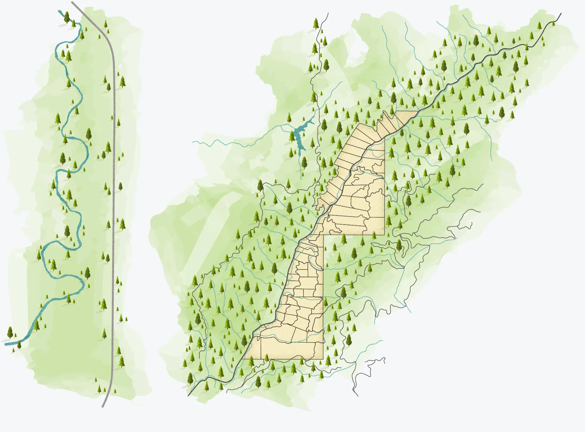 Interactive plat map of Legacy Creek Ranch showing numbered lots and point of interest callouts